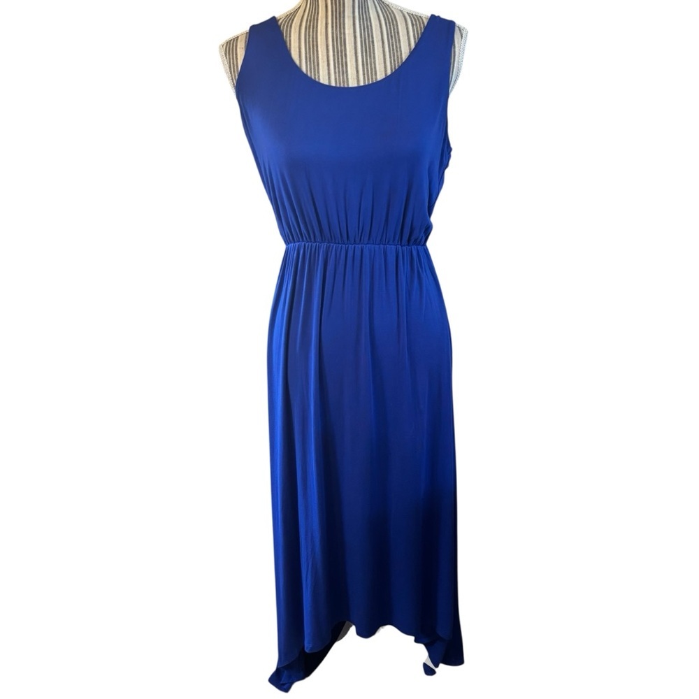 Felicity & Coco Dress Medium Royal Blue Sleeveless High Low Elastic Waist Soft